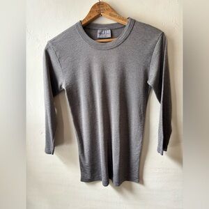 Michael Stars Metallic Gray Green Knit Top